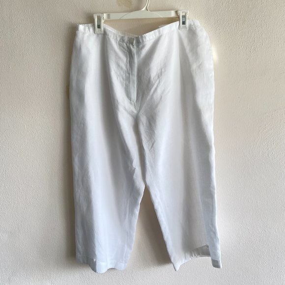 White women city pants 100% cotton women's trousers Oversize Pants Midi Pants - Picture 2 of 12